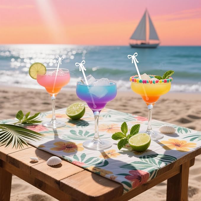 20 pcs Bow Drink Stirrers, Acrylic Drink Stirs for Bow Themed Party Decoration, Coquette Birthday Cocktail Wedding Decorations Party Favors (white)