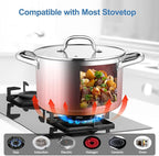 Homikit 5 Quart Stock Pot, Stainless Steel Soup Cooking Pot with Lid for Pasta Sauce Simmering Steaming Stewing, Tri-ply Heavy Bottom Induction Pot, Dishwasher Safe