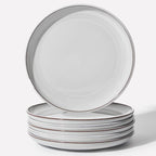 10 Inch Ceramic Plates, White Dinner Plate Set for Dessert Pizza Steak, Terracotta Kitchen Stoneware Serving Dishes Set, Dishwasher & Microwave Safe, Scratch Resistant