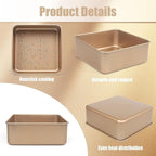 Brownie Pan, 2 Pack Square Baking Pan Square Cake Pan Non Stick Baking Pans, Small Baking Pans Deep Baking Pan For Toaster Oven, Bakeware For Cakes, Cookies & Breads (9 Inches)