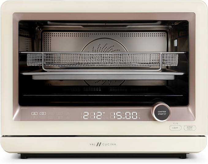 7-in-1 Steam Convection Oven Countertop with Air Fry, Bake, Sous Vide, Ferment, Built-in Recipes | Anti-Scalding, Self Clean, Food-grade Stainless Steel Cavity & Accessories | 1500W