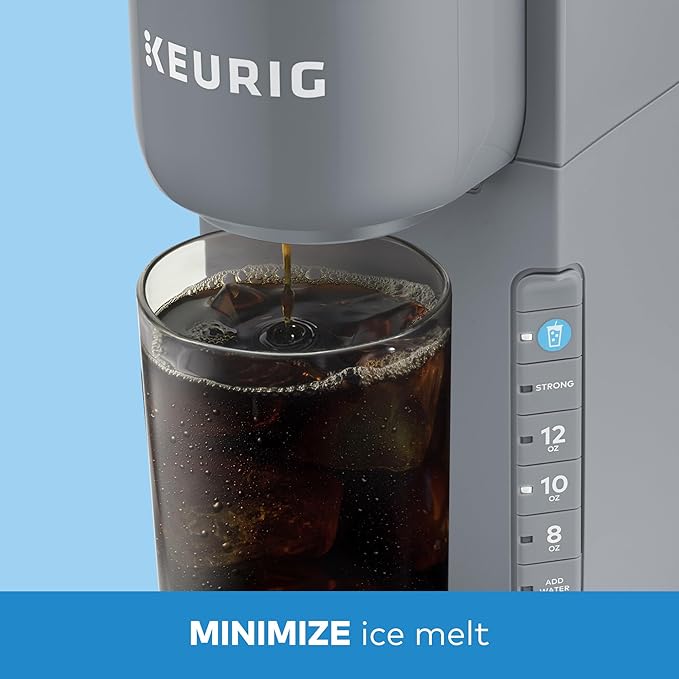 Keurig K-Iced Single Serve Coffee Maker – Brew Over Ice Button, Compact Design, Perfect Holiday Gift for Iced Coffee Lovers, Gray