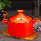 4l Tagine Ceramic Pot Moroccan Tagine Cooking Pot Handmade Ceramic Casserole Healthy Clay Pot for Braising Slow Cooking the Best Choice for Birthday Gifts (red)