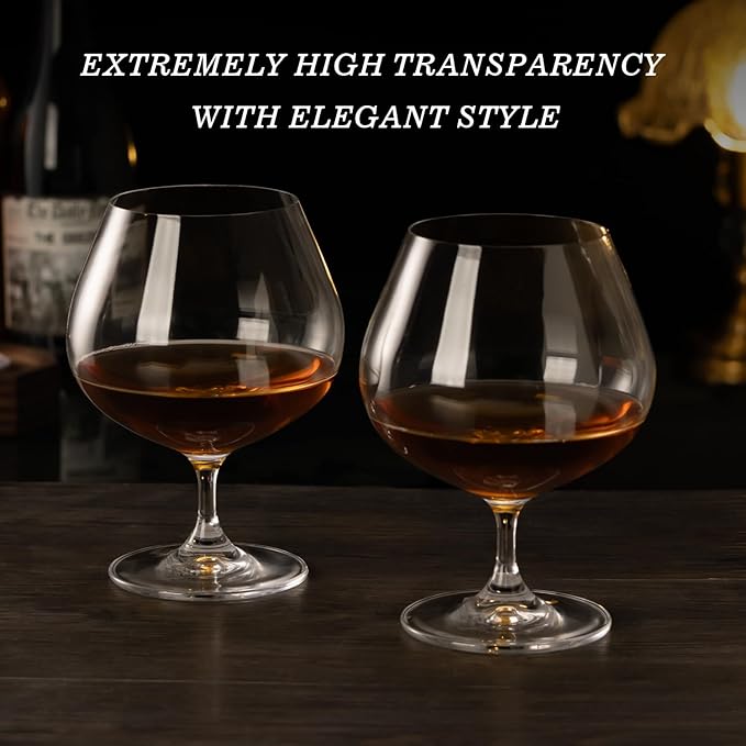 GLASKEY 22oz Large Brandy Snifter Glasses Set of 2,Crystal Cognac Glasses for Cognac,Brandy,Whiskey,Dishwasher Safe,Perfect for Home,Restaurants and Party