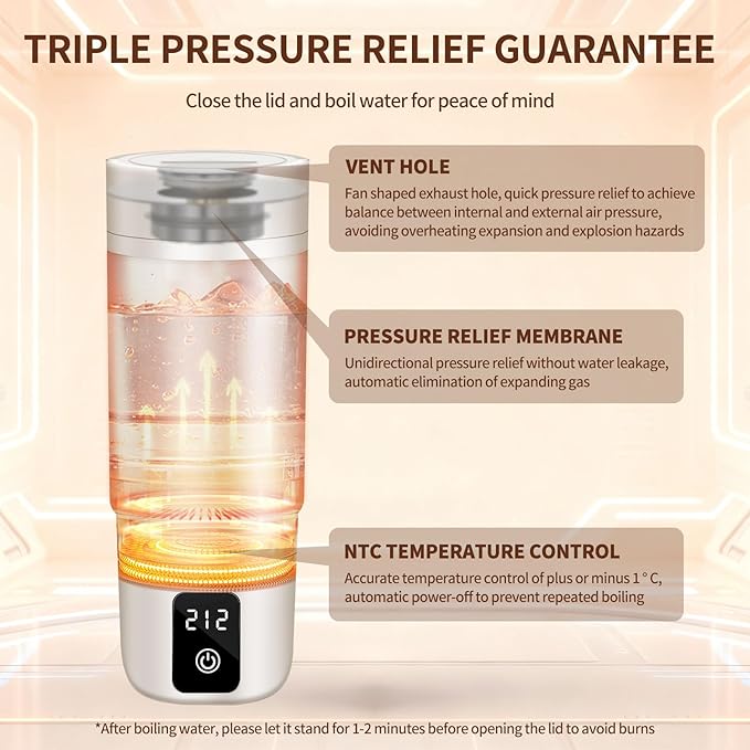 Travel Electric Kettle, Balabulala Portable Water Boiler with 6 Variable Presets,Small Electric Kettle with Keep Warm Temperature Controls & Boil Dry Protection, 17oz