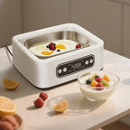 1.7-Quart Yogurt Maker with Adjust Temp(21°C-48°C/70°F-118°F) & Time(1-99h),110V-240V Auto-adaptive,Steel Inner Pot,BPA-free,Celsius Increment,Real-Time Countdown LED Display (Additional 9 jars)