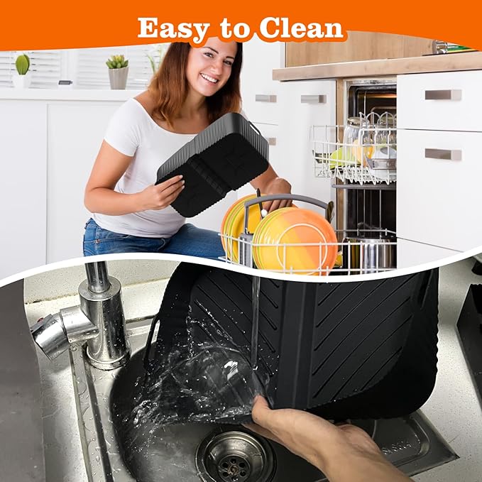 Air Fryer Silicone Liners for Ninja DZ071-7qt Basket Replacement, Reusable, Dishwasher Safe, BPA Free- Black