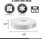 Masontops Tough Tops - Ball Wide Mouth Mason Jar Lids Plastic Leakproof - BPA-Free White Plastic Mason Jar Lids - Reusable Dry Canning Lids fit Ball Jars (Ball Mason Jars not included)