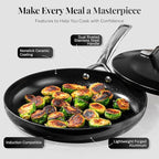 Gotham Steel Modern 11 Pc Ceramic Pots and Pans Set Non Stick, Professional Elegant Kitchen Cookware Sets with Steamer for Cooking, Non Toxic Made without PFOS PFOS, Dishwasher & Oven Safe