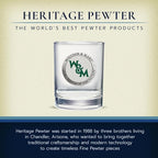 Heritage Pewter WILLIAM & MARY Double Old Fashion | Double Rocks Glass 14 OZ for Liquor | Expertly Crafted Pewter Glass