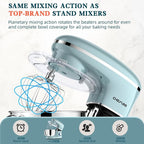 CHeflee Stand Mixer,660W 6+P With 6.5QT Stainless Steel Bowl,Dough Hook, Wire Whip & Beater,for Most Home Cooks,Blue