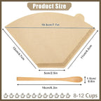 250 Count Coffee Filter #4, #4 Coffee Filters Disposable, Unbleached Natural #4 Cone Filters Paper Compatible with Drip and Pour Over Coffee Maker(8-12 Cup)