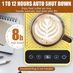 Mug Warmer - Electric Coffee Mug Warmer with Timer,Coffee Cup Warmer for Desk Auto Shut Off,Smart 6-Temperature Control, Coffee Accessories for Coffee Lovers, Yellow