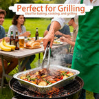 Disposable 9x13 Aluminum Foil Pans with Lids, (10 Pack) Half Size Aluminum Foil Heavy Duty Deep Steam Pans for Roasting Turkey, Cooking, Prepping- Thanksgiving, Christmas, Parties