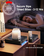 Mug Warmer - 36W Coffee Mug Warmer for Desk with Temperature Display, 2-12Hrs Auto Shut Off, Smart Candle Warmer - Ideal Coffee Gifts Accessories Keep Beverages Coffee Warmer (Black)