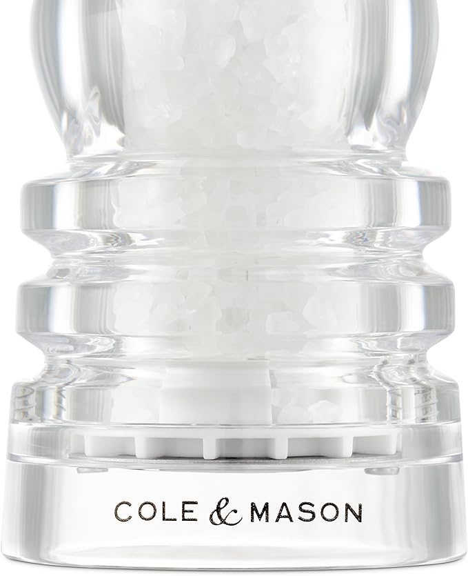 Cole & Mason London Refillable Spice Mill - Kitchen & Home Accessory - Table Salt Grinder - Salt Mill with Ceramic Mechanism - 7", Acrylic