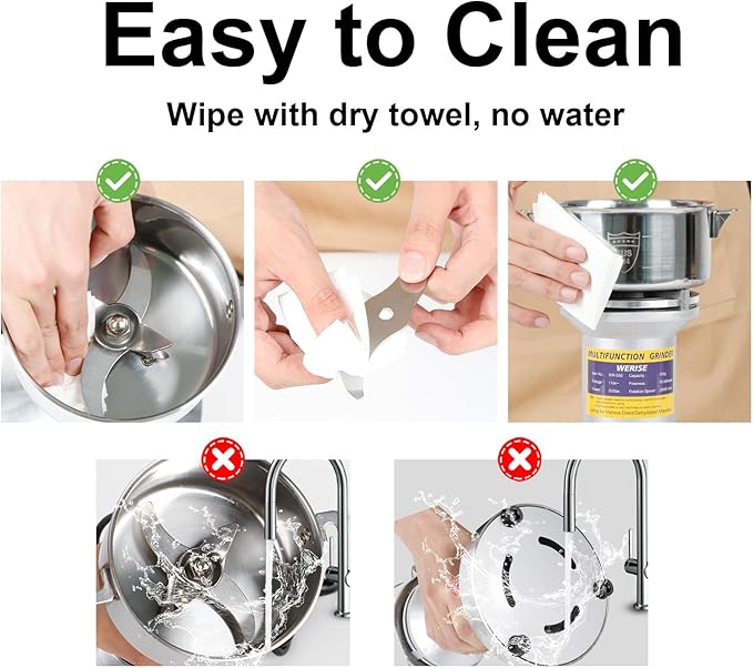 Grain Flour Mill Grinder Electric,550g Food Spice Powder Wheat Maker Stainless Steel Rice Bread for Kitchen Home Commercial Pepper Coffee Corn Nut Dry