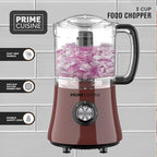 Electric Vegetable Chopper & Food Processor, 3 Cup Capacity, For Mincing, Emulsify and Puree, Burgundy