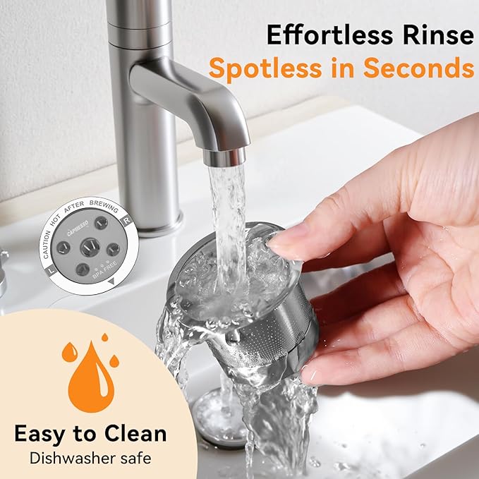 CAPMESSO Reusable K Cups for Keurig: 2025 Updated My K cup Metal Coffee Filter Refillable Coffee Pods with 5 Holes - for K Supreme/K Slim/K-Duo Gen2/K-Brew Chill with MultiStream Technology (1 Pack)