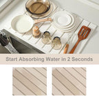 Large Stone Dish Drying Mats for Kitchen Counter, 24"×16" Collapsible Quick Dry Eco-Friendly Absorbent Diatomaceous Earth Mat, Stone Mat for Kitchen Sink, Birthday Gifts for Women Mom Grandma