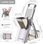 [All in 1] Upgraded Version Safe Mandoline Slicer for Kitchen, Adjustable Thickness. and Spiralizer, Veggie Slicer, Rapid Prep Mandoline, Detachable Blade, Cleaning Brush (High-grade Gray)