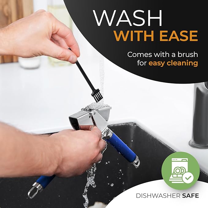 ORBLUE Garlic Press Stainless Steel - Premium Professional Grade Garlic Mincer, Crusher & Peeler Set - Easy Clean, Dishwasher Safe & Rust-proof, Blue