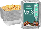 FUNSTITUTION Aluminum Foil Pans 9x13 (30 Pack) - Disposable Aluminum Baking Pans With High Heat Conductivity For Grilling, Cooking, Storing, Prepping