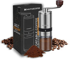 Manual Coffee Grinder with 6 Adjustable Coarseness Settings, Hand Crank Coffee Mill with Ceramic Burr for Espresso Beans, French Press, Pour Over, Drip Coffee – Rustproof, Non-Dulling
