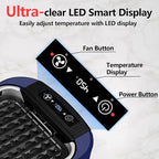 CUSIMAX Smokeless Grill, 1500W Electric Indoor Grill with LED Smart Display & Tempered Glass Lid, Non-stick Removable Plate, Blue