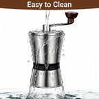 Ceramic Burr Manual Coffee Grinder with 8 Adjustable Coarseness Settings for Cold Brew Espresso Beans French Press Pour Over Drip Stainless Steel Hand Crank Coffee Mill for Home use or Travel Camping