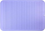 Silicone Dish Drying Mat for Multiple Usage,Easy clean,Eco-friendly,Heat-resistant Silicone Mat for Kitchen Counter or Sink,Refrigerator or Drawer Liner Light Purple 2XL 24 inches x 18 inches