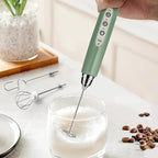 Milk Frother Rechargeable Handheld-Electric Whisk 3 Speed Adjustable, Coffee Frother Wand with 3 Stainless Whisks, Electric Foam Maker, Drink Mixer Blender for Latte Cappuccino Matcha Egg