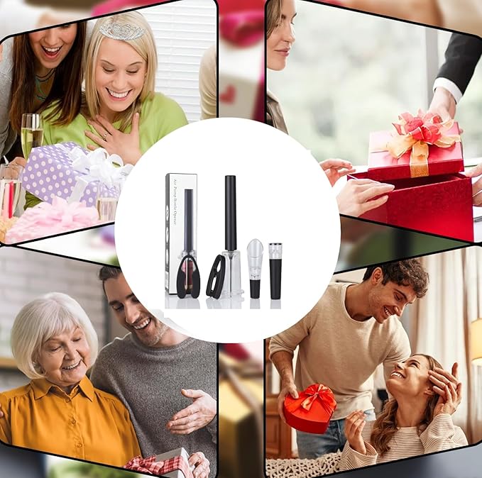 Wine Air Pressure Pump Bottle Opener Set,Simple Wine Pump Cork Remover Corkscrew,Efficient Corkscrew Bottle Opener,Easy Screw Out Tool, Perfect Wine Gift For Wine Lovers. (5)