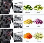 Mandoline Slicer For Kitchen, Thickness Adjustable Onion Vegetable Chopper, French Fry Cutter, Potato Vegetable Slicer, Multifunctional Kitchen Food Fruit Chopper，With Peeler/Cleaning Brush