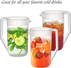 Amazing Abby - Kitchen Party - 2-Quart Plastic Pitcher (2-Pack), Unbreakable Water Pitcher with Lid, BPA-Free, Heat-Resistant, Dishwasher-Safe, Great for Both Iced and Hot Drinks, Indoors and Outdoors