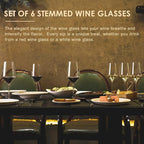 Wine Glasses Set of 6,Long Stem White/Red Wine glasses,14oz Hand Blown Premium Crystal Wine Glass,Gift Packing Burgundy Glasses