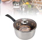 Butter Warmer, 7.1 x 4.3 in Stainless Steel Mini Milk Coffee Warmer with Lid Single, Milk Pot Small Baby Food Warmer for Gas Induction Cooker