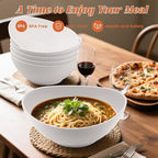 Homienly Wheat Straw Bowls, Large Salad Bowls Set of 6, 60 OZ Large Capacity Serving Bowl for Kitchen, Picnic, Camping,Lightweight Unbreakable Microwave and Dishwasher Safe Big Bowl - White