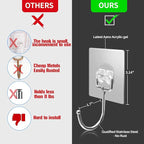 Antimbee All-Purpose Large Adhesive Hooks, 20-Pack Wreath Hangers, Heavy Duty Hooks 37 lb(Max), Adhesive Wall Hanger fit Home, Bathroom, Kitchen, Office and Outdoor