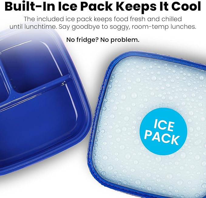 Yoobi Harry Potter X Hedwig Bento Box & Ice Pack – Fun Gift for Kids – 3 Compartment Lunch Box, Dishwasher & Microwave Safe Food & Snack Container for Kids – BPA & PVC Free, Leakproof