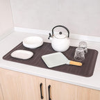 Silicone Dish Drying Mat for Multiple Usage,Easy clean,Eco-friendly,Heat-resistant Silicone Mat for Kitchen Counter or Sink,Refrigerator or Drawer Liner Coffee 4XL 32 inches x 18 inches