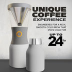 asobu Cold Brew Coffee Maker, Award-Winning 40oz Insulated Cold Brew Brewer with Portable Stainless Steel Carafe – No.1 Europe Coffee Fest Winner, Leakproof, BPA-Free, Keeps Cold 24H