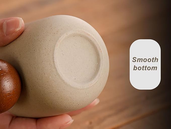 Ceramic Espresso Cups Set of 4,Small Coffee Mugs,Expresso Shot Cups,4 oz Porcelain Demitasse Cups,Perfect for Espresso Machine and Coffee Maker (Natural Beige, S + Round Handle)