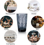 Topsky 16oz Plastic Tumblers Drinking Glasses Set of 4,Gray Acrylic Drinking Cups Wine Glasses Beverage Cups for Daily Use, Poolside, Outdoor&Indoor - Stackable,Dishwasher Safe,Easy to Clean