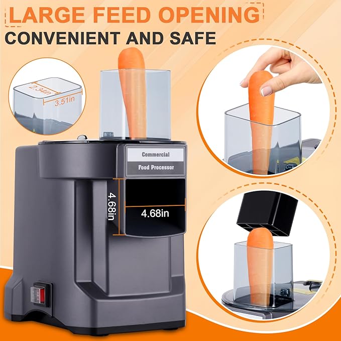 Commercial Vegetable Dicer Chopper 3 IN 1 Food Processor Automatic Potato Slicer&Onion Shredder with 3 Stainless Steel Blades 110V