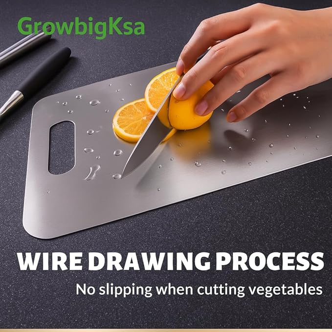 1Pack Cutting Board – 100% Pure Double-Sided Metal Chopping Board for Kitchen, Dishwasher Safe, Knife-Friendly Surface, (15.3"L × 11"W)