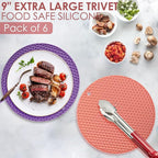 6 Pack Silicone Trivets for Hot Pots and Pans, 9" Colorful Silicone Trivet for Hot Dishes, Extra Large Non-Slip & Heat Resistant Hot Pads for Kitchen Counter(Colors)