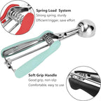 Cookie Scoop Set, Cookie Scoops for Baking Set of 3, Cookie Dough Scoop, 1 Tablespoon/ 2 Tablespoon/ 3 Tablespoon, Red/Black/Mint Handle, For Cookie Cupcake Muffin Ice Cream Truffles