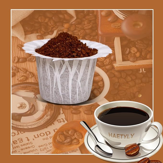 4 Pack Reusable K Cup Coffee Pods with100 Count Disposable Coffee Filters,Compatible with Keurig Single Serve 1.0 and 2.0