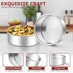 LIANYU 8 Inch Cake Pan Set of 3, Stainless Steel Round Baking Pans with 90 PCS Parchment Paper, Non Toxic Bakeware Tins for Layer Birthday Wedding Cake, Leak-proof & Dishwasher Safe